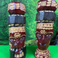 Genuine Hand Carved Jamaican Wooden Tiki Totem Head Figurines Tiki Décor Pair