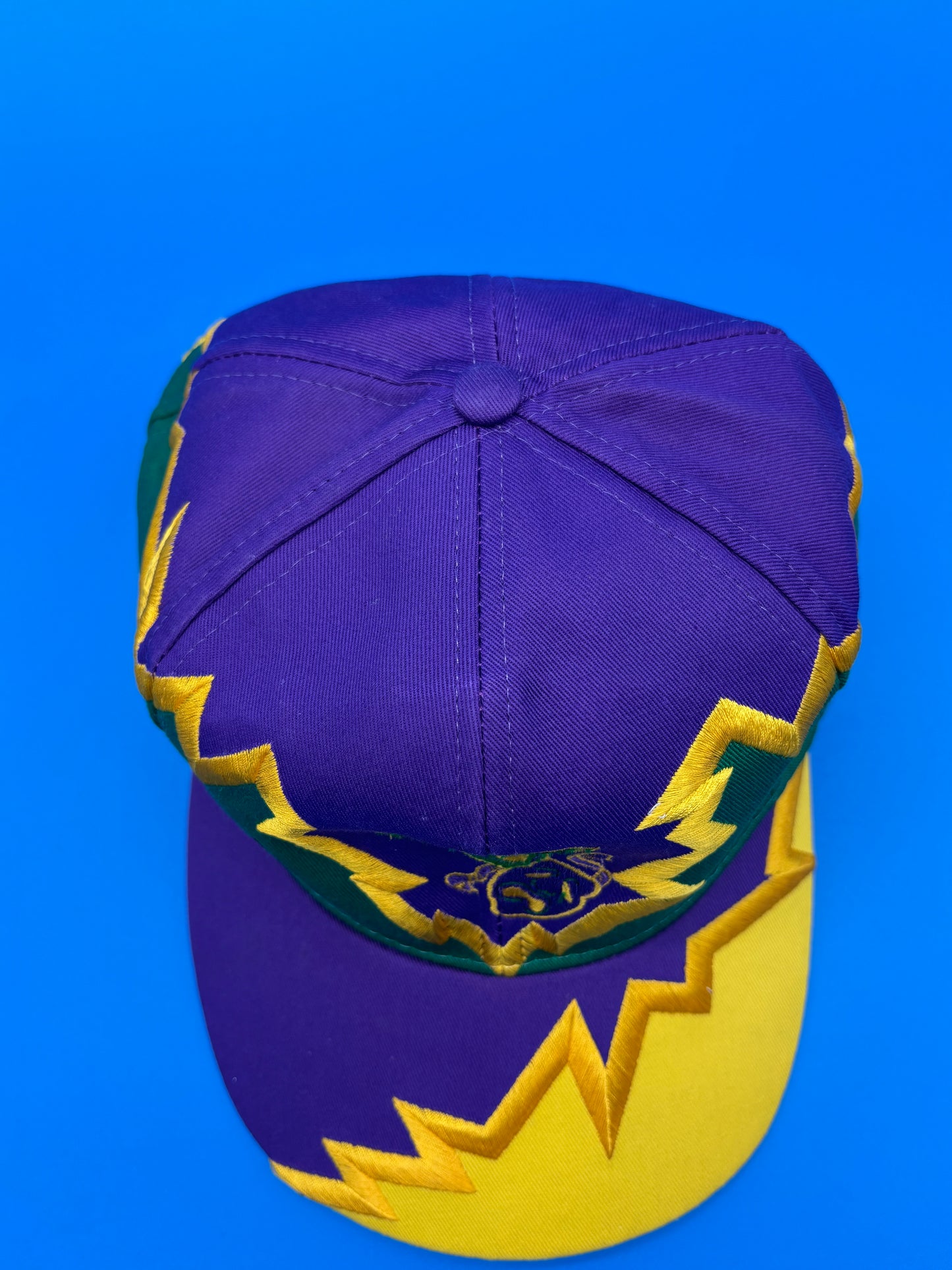Vintage Mardi Gras Rare Hat SnapBack Lightning Bolt Thunder Jagged Edge Cap