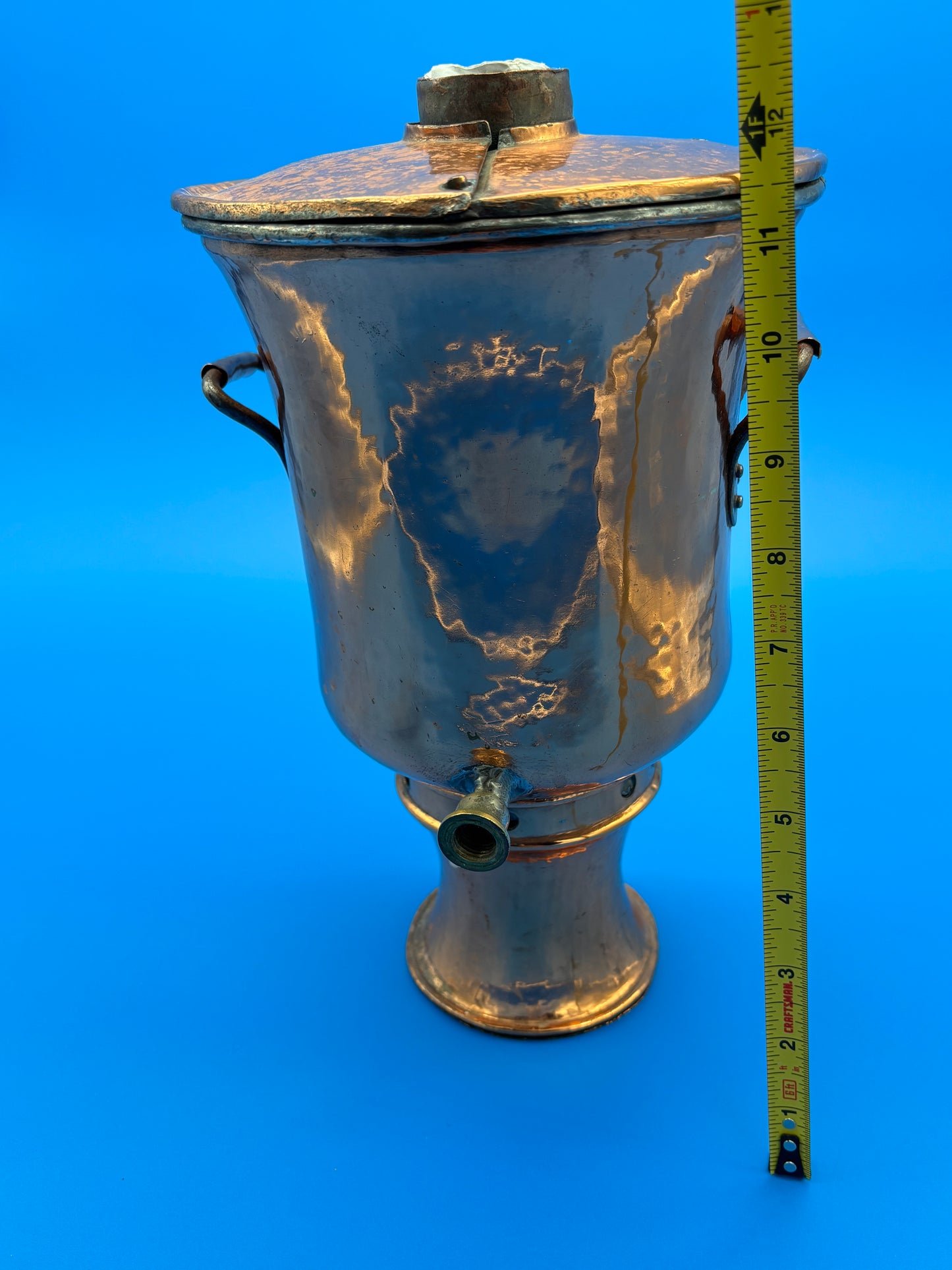 Rare Antique Heavy Solid Copper Tea Samovar - Turkish - Tea Boiler w/Chimney