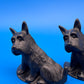 Antique Pair Black Wrought Cast Iron Scottie Dog Bookends