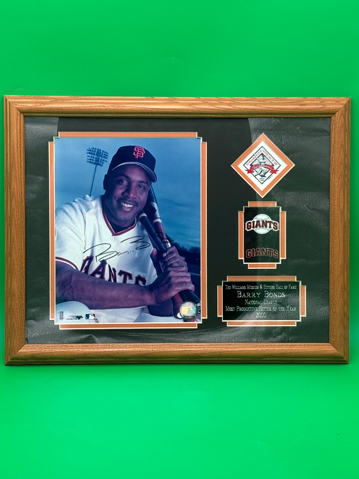 Barry Bonds Signed Framed Photo SF Giants Ted Williams Museum COA MLB Hologram