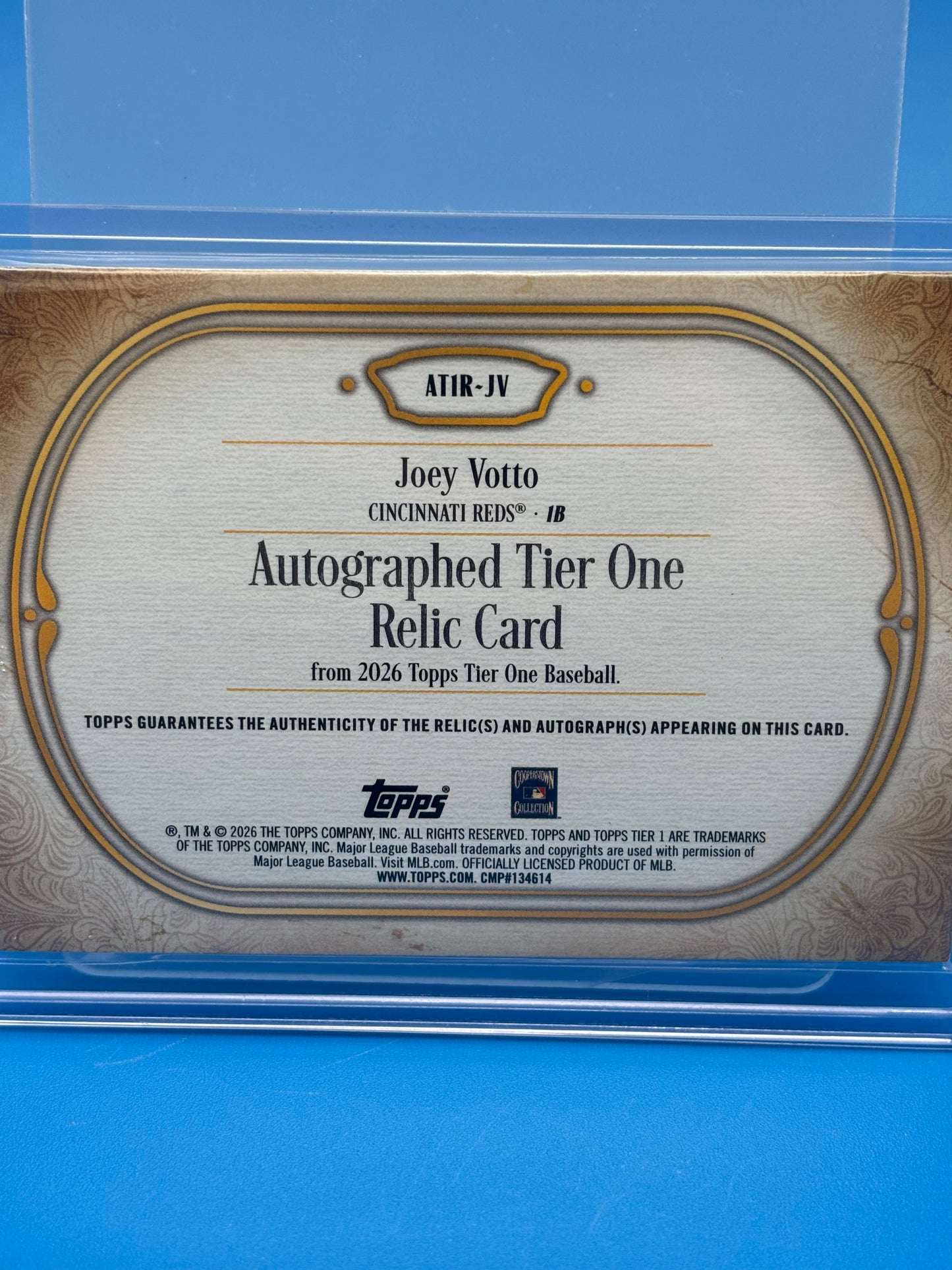 2026 Topps Tier One Joey Votto Auto Relic /199 Game Used Reds AT1R-JV