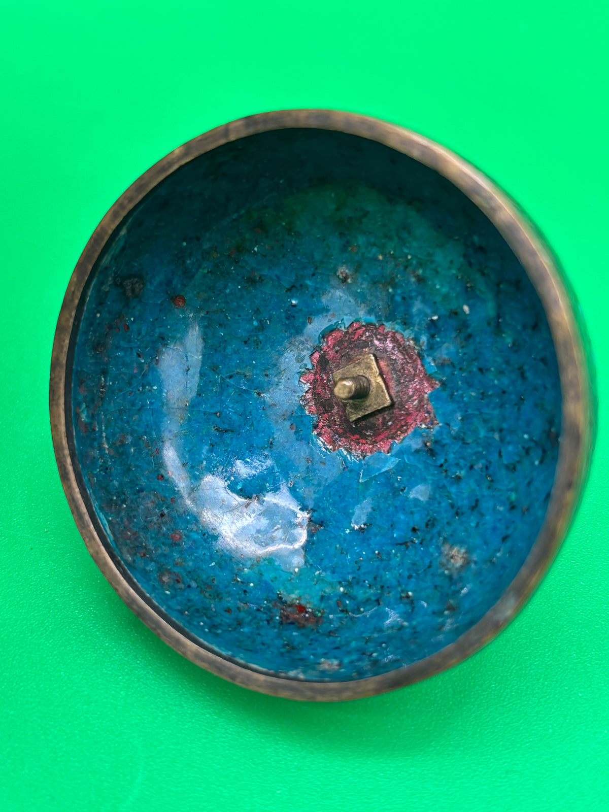 Antique Japanese Cloisonne Enamel Lidded Ginger Jar Floral Tripod Feet 6.5”