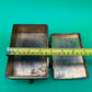 Antique Japanese Fujii Damascene Footed Cigarette Box Mt Fuji Mark Gold Inlay c1930