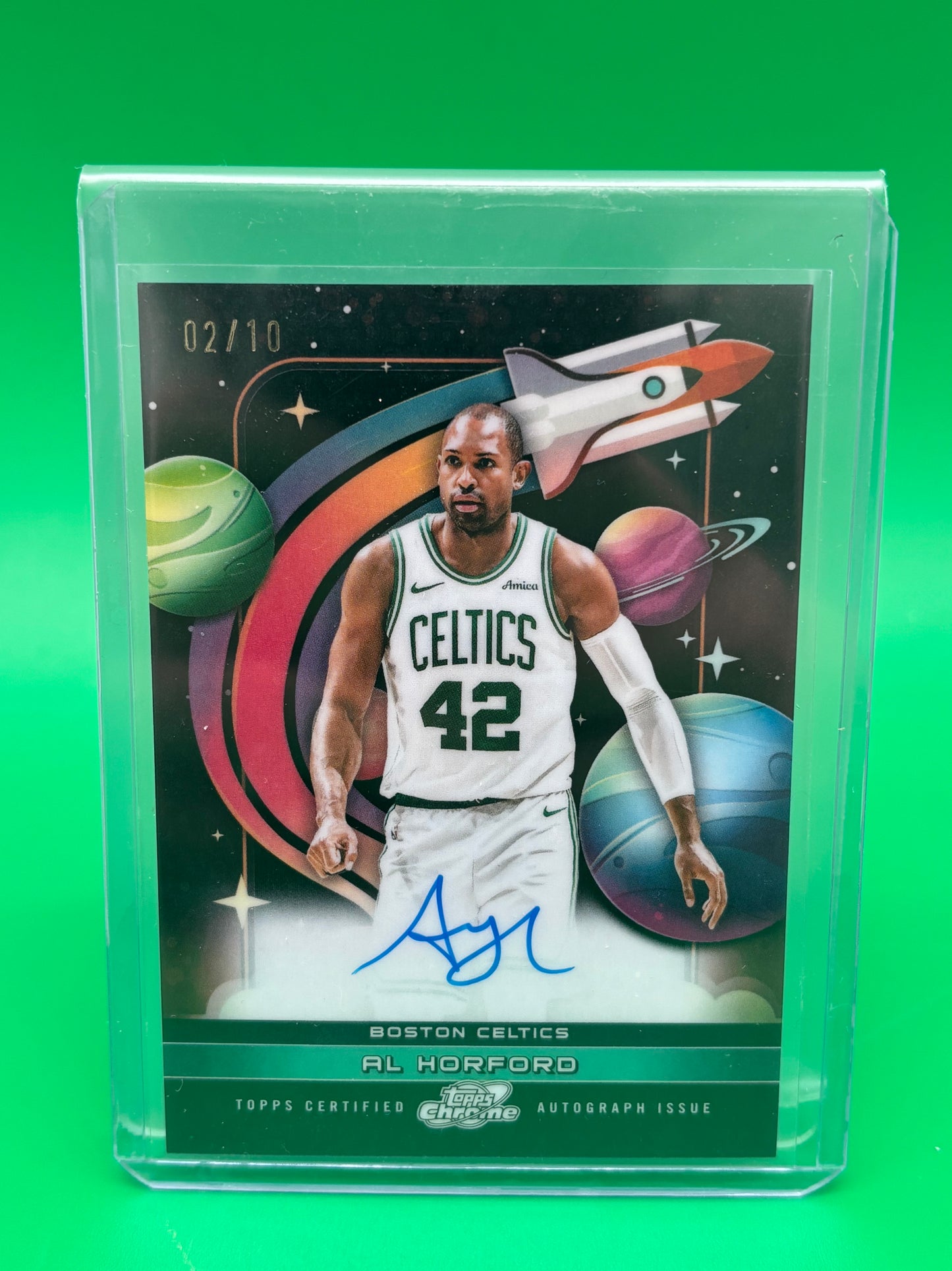 2026 Topps Cosmic Chrome Basketball Al Horford First Flight Signatures Autograph card, numbered 02/10