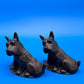 Antique Pair Black Wrought Cast Iron Scottie Dog Bookends