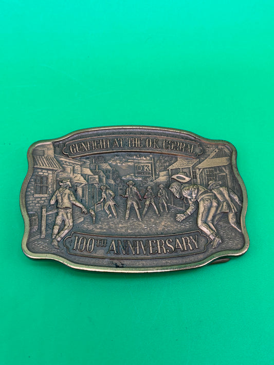 Vintage 1981 OK Corral 100th Anniversary Belt Buckle Historic Providence Mint