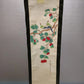 Vintage Chinese Lin Sheng Signed Silk Scroll Paintings Pair Birds Fruit 40”