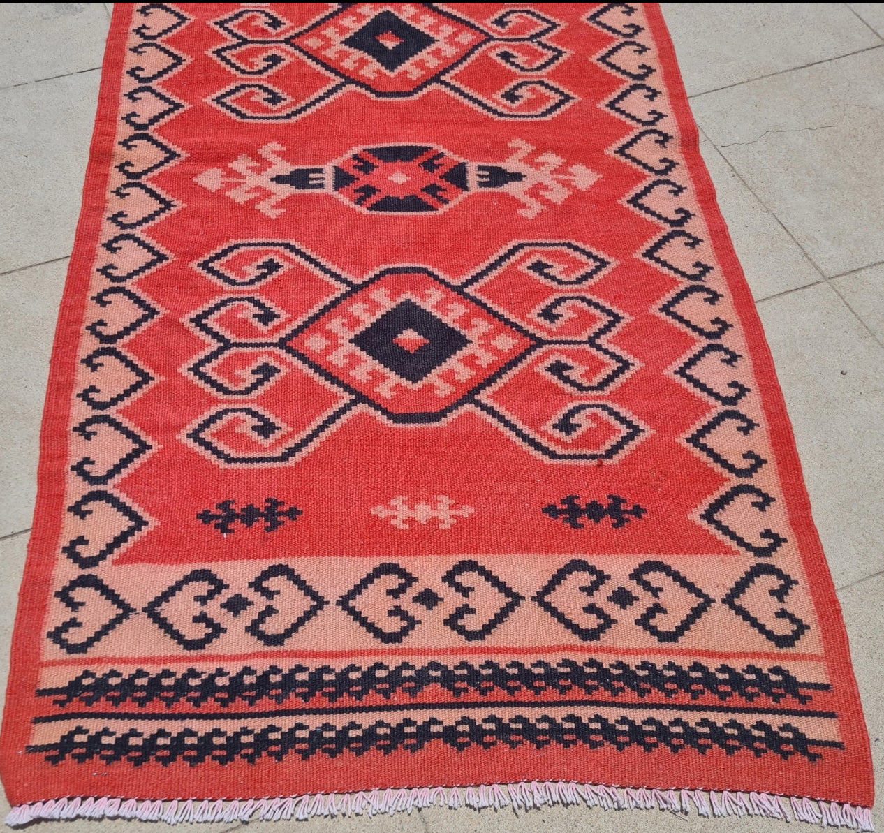Amazing Hand Knotted Vintage Turkish Kilim Kilm Wool Area Rug 4.6 x 2.3 Ft