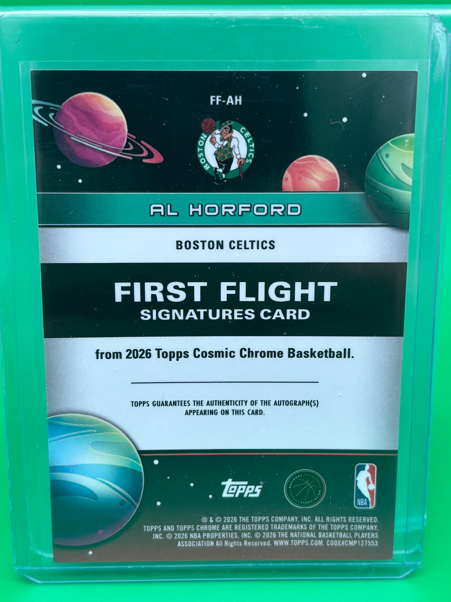 2026 Topps Cosmic Chrome Basketball Al Horford First Flight Signatures Autograph card, numbered 02/10