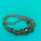 Vintage Amber Topaz Faceted Glass Bead Necklace Graduated Estate Jewelry 16”