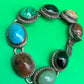 Vintage Taxco Mexico Sterling Silver Multi Stone Bracelet 925 TA-95 58g