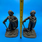 Pair of Antique Vtg 1928 Bronze finish Cast Iron Pirate Bookends Gift House NY