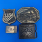 Vintage Belt Buckle & Money Clip Lot Avon Train USA Olympics Westinghouse 4 Pc