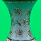 Antique Meiji Japanese Goldstone Cloisonne Enamel Pastel Floral Vase 7 1/4”