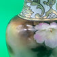 Vintage Noritake Hand Painted Japan 11” Floral Vase Pink Flowers Gold Gilt