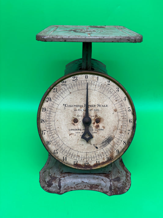 Antique Columbia Family Kitchen Scale 24 lb Landers Frary & Clark New Britain CT 1907 Pat.