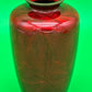 Signed Ando Japanese Pigeon Blood Red Ginbari Cloisonne Bird Bamboo Vase 5.75”