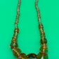 Vintage Amber Topaz Faceted Glass Bead Necklace Graduated Estate Jewelry 16”