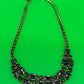 Vintage Purple Amethyst Rhinestone Crystal Costume Jewelry Necklace Art Deco Style 17.5”