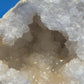 Natural White Quartz Crystal Geode Cave Druzy Mineral Specimen 4.25” Display