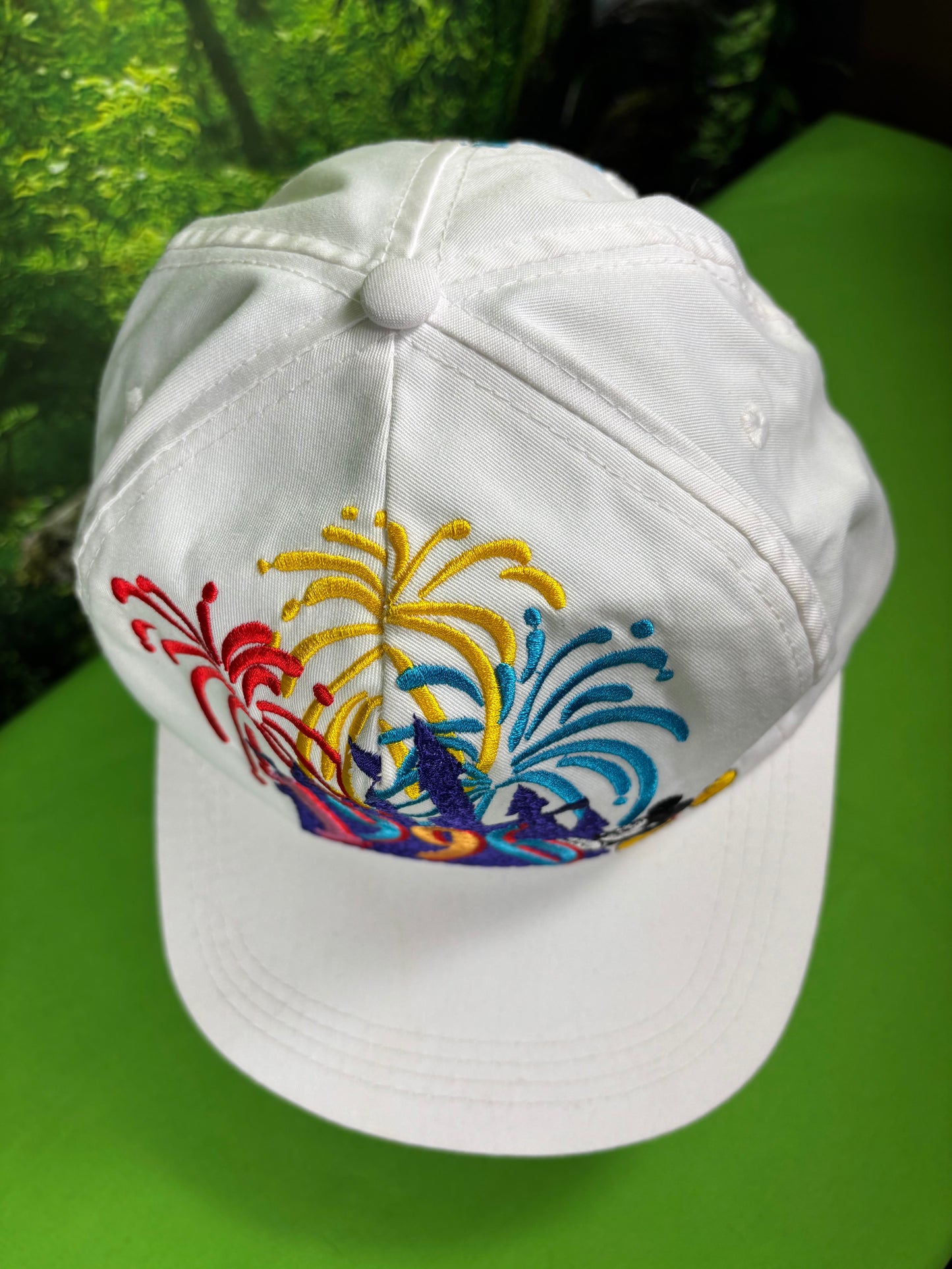 Vintage Disney Snapback Happy New Year 1996 White Adjustable Hat Mickey Mouse