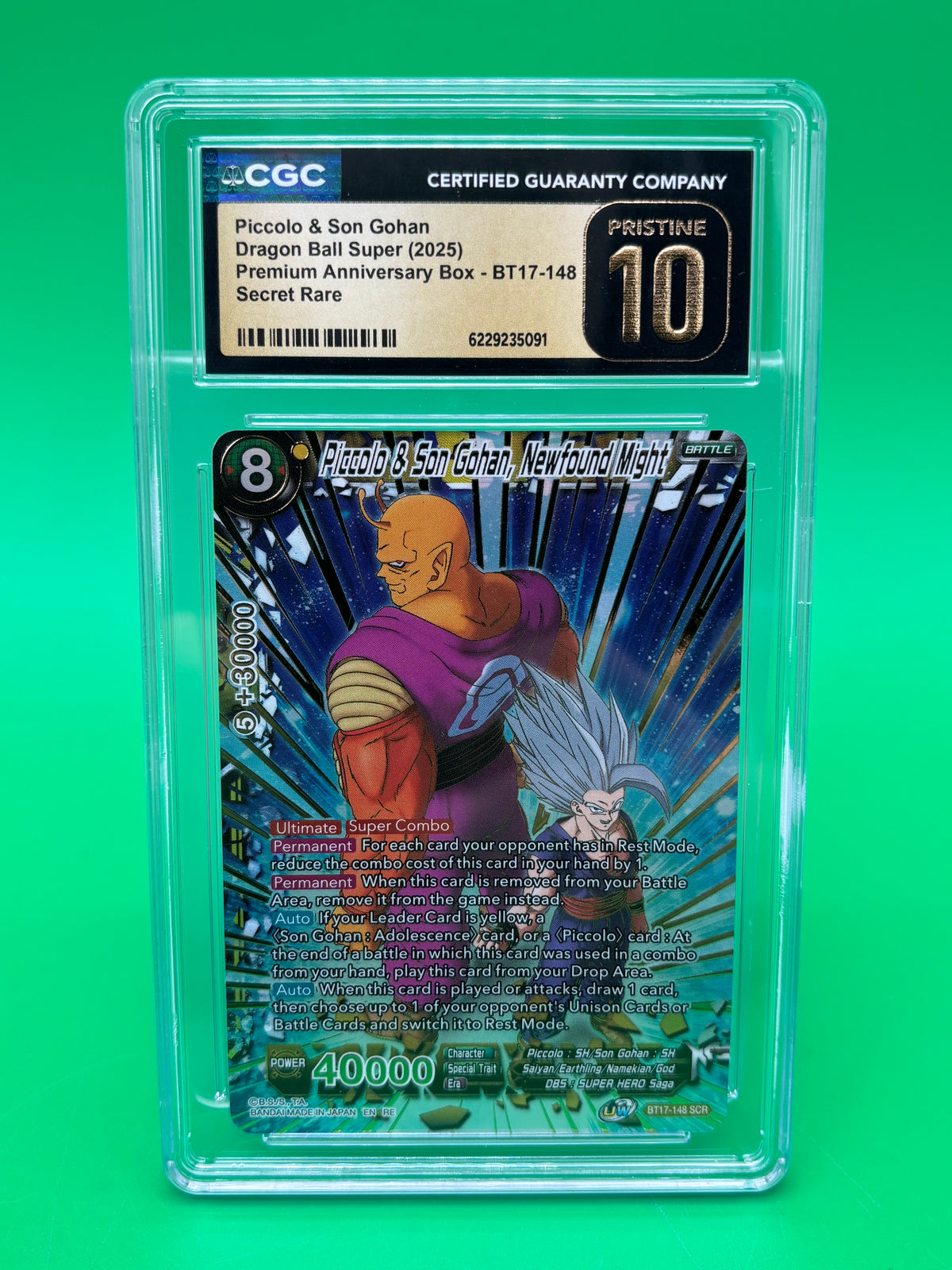 2025 Dragon Ball Super Piccolo & Son Gohan BT17-148 SCR CGC Pristine 10