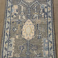 Handmade Oushak Style Wool Accent Rug 2x3 Gray Blue Turkish Floral Boho Decor