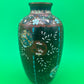 Antique Japanese Cloisonne Vase Meiji Floral Enamel Brown Ground 8” Unmarked