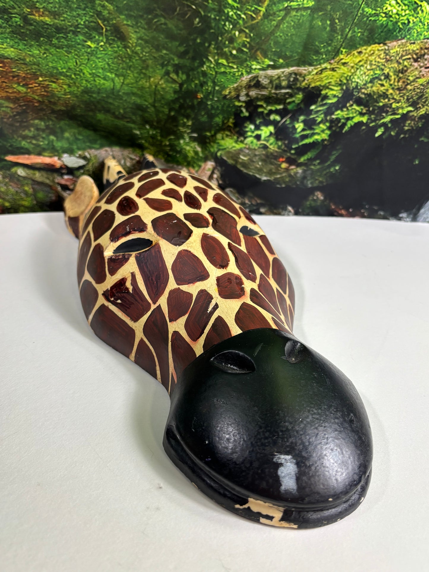 Wooden Giraffe Head Wall Hanging