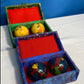 Beautiful Blue and Yellow Chinese Health Balls with Chimes