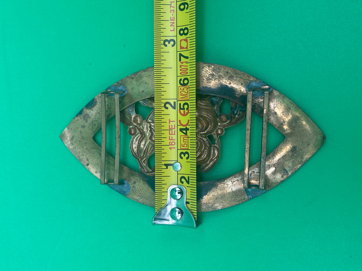 Antique Style Art Nouveau Brass Lady Profile Sash Belt Buckle Gibson Girl