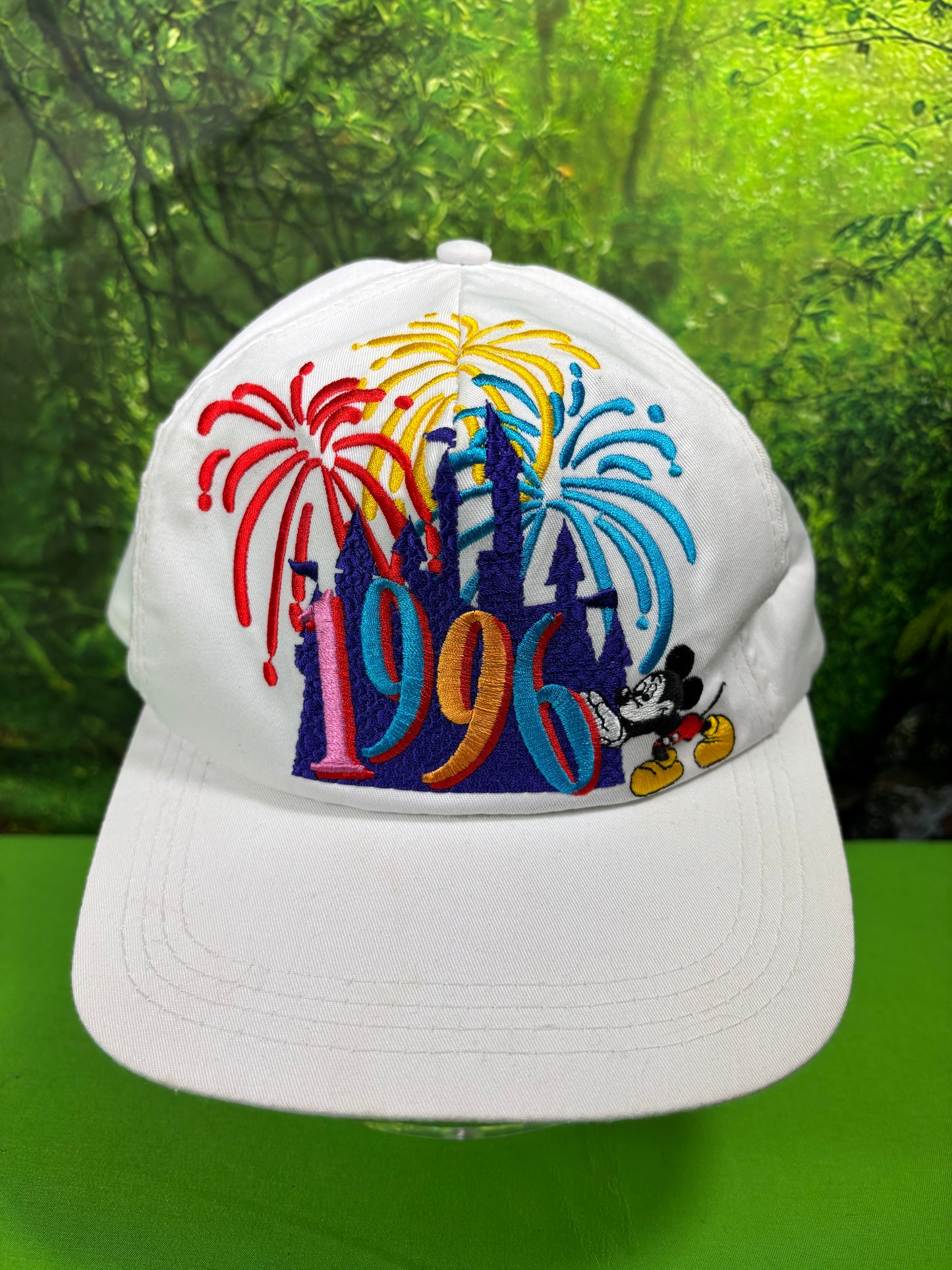 Vintage Disney Snapback Happy New Year 1996 White Adjustable Hat Mickey Mouse