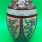 Antique Meiji Japanese Goldstone Cloisonne Enamel Pastel Floral Vase 7 1/4”