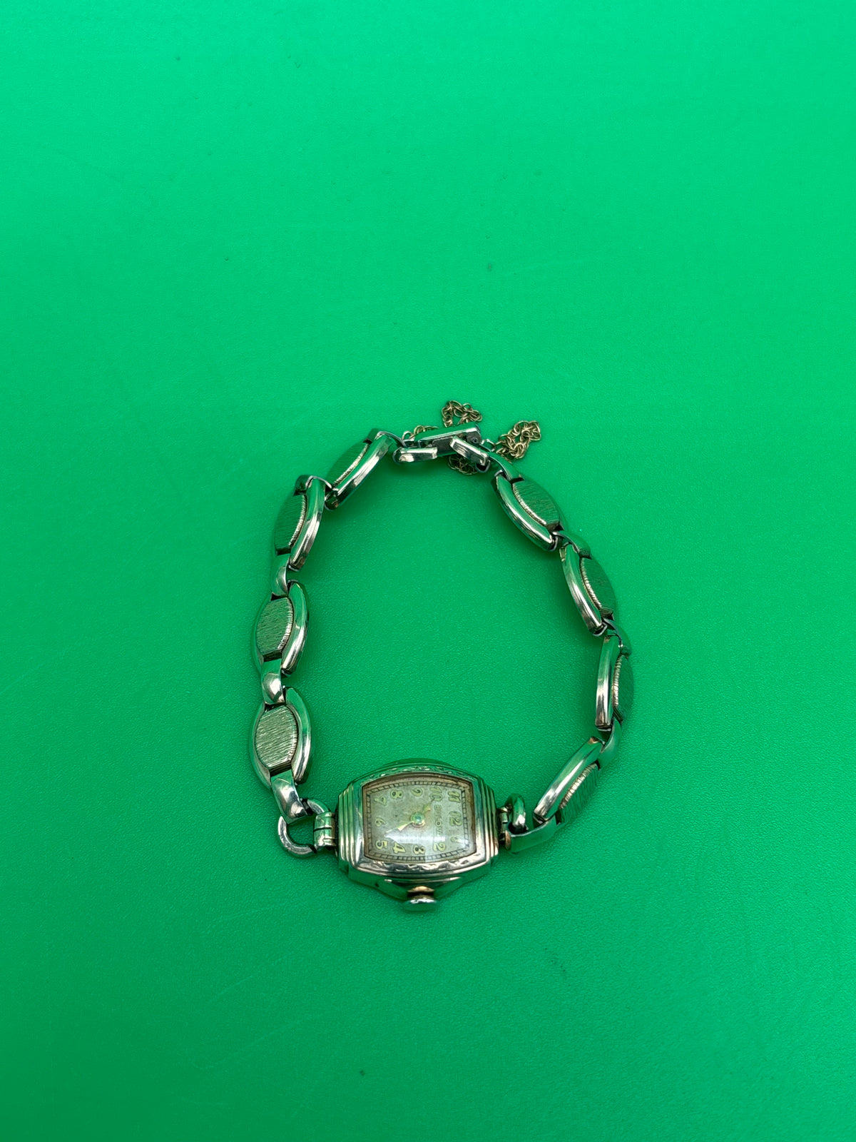 Vintage Bulova Ladies Art Deco Watch Speidel Bracelet Fifth Avenue Box Untested