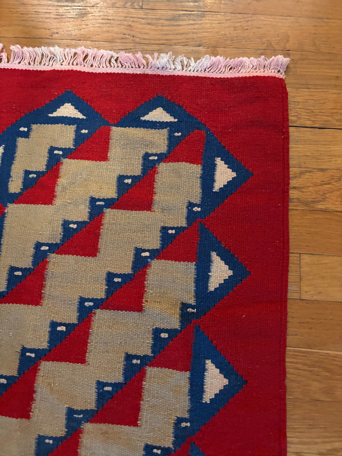 Amazing Hand Knotted Vintage Turkish Kilim Wool Area Rug 3.10 x 1.7 Ft