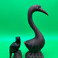 Vintage Carved Ironwood Bird Sculptures Lot of 2 Heron Eagle Folk Art MCM