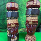 Genuine Hand Carved Jamaican Wooden Tiki Totem Head Figurines Tiki Décor Pair