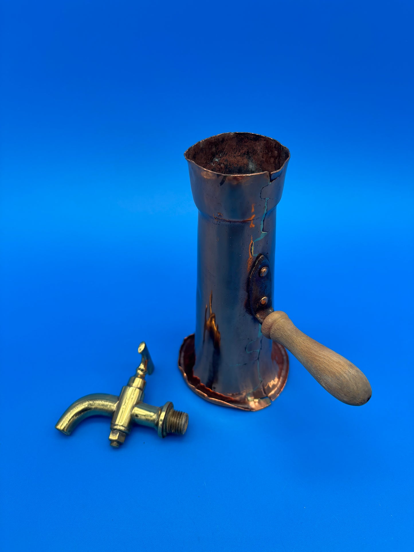 Rare Antique Heavy Solid Copper Tea Samovar - Turkish - Tea Boiler w/Chimney
