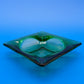 Vintage MCM Emerald Green Square Glass 4 Slot Ashtray