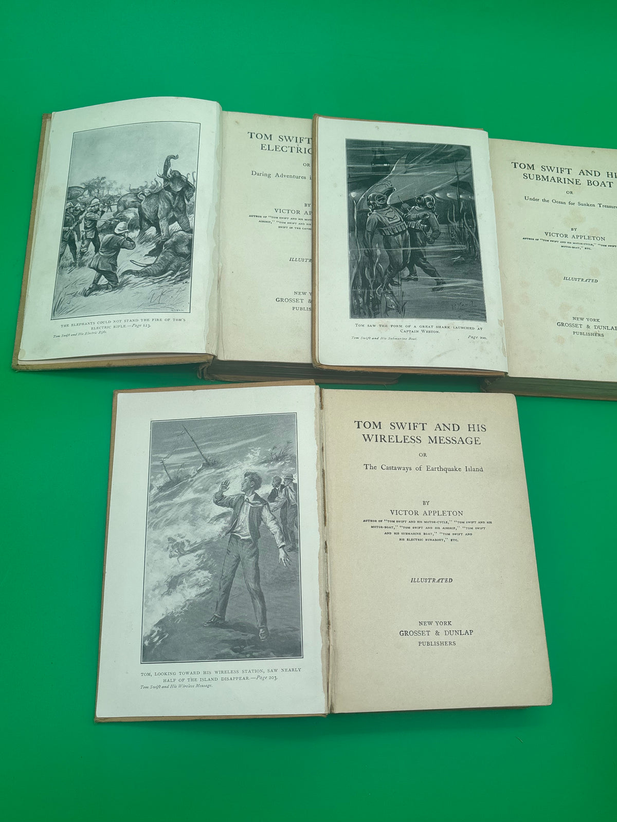 Antique Tom Swift Victor Appleton Books Lot 6 Grosset Dunlap Pictorial Hardcovers