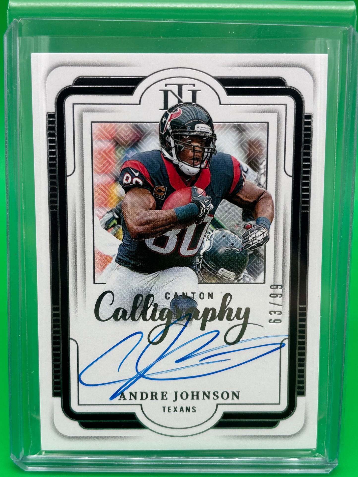 2025 National Treasures Andre Johnson Canton Calligraphy On Card Auto #63/99 SSP