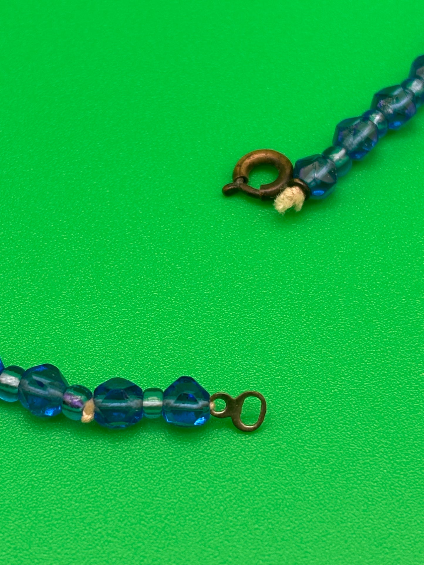 Vintage Faceted Blue Glass Necklace