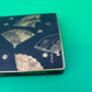 Antique Japanese Fujii Damascene Footed Cigarette Box Mt Fuji Mark Gold Inlay c1930