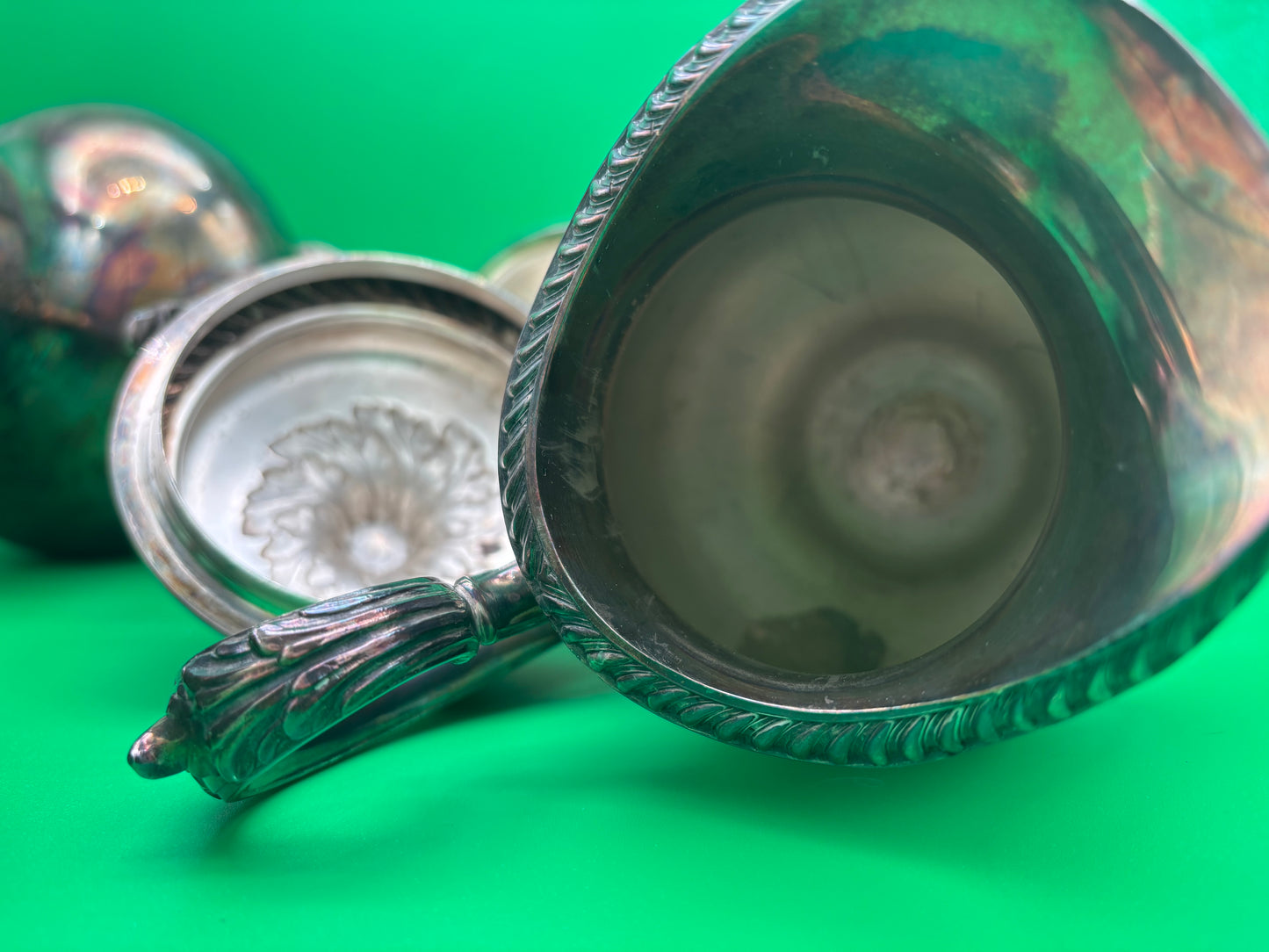 Vintage Silver Plate Tea & Coffee Set w/ Tray International Silver St James