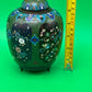 Antique Japanese Cloisonne Enamel Lidded Ginger Jar Floral Tripod Feet 6.5”