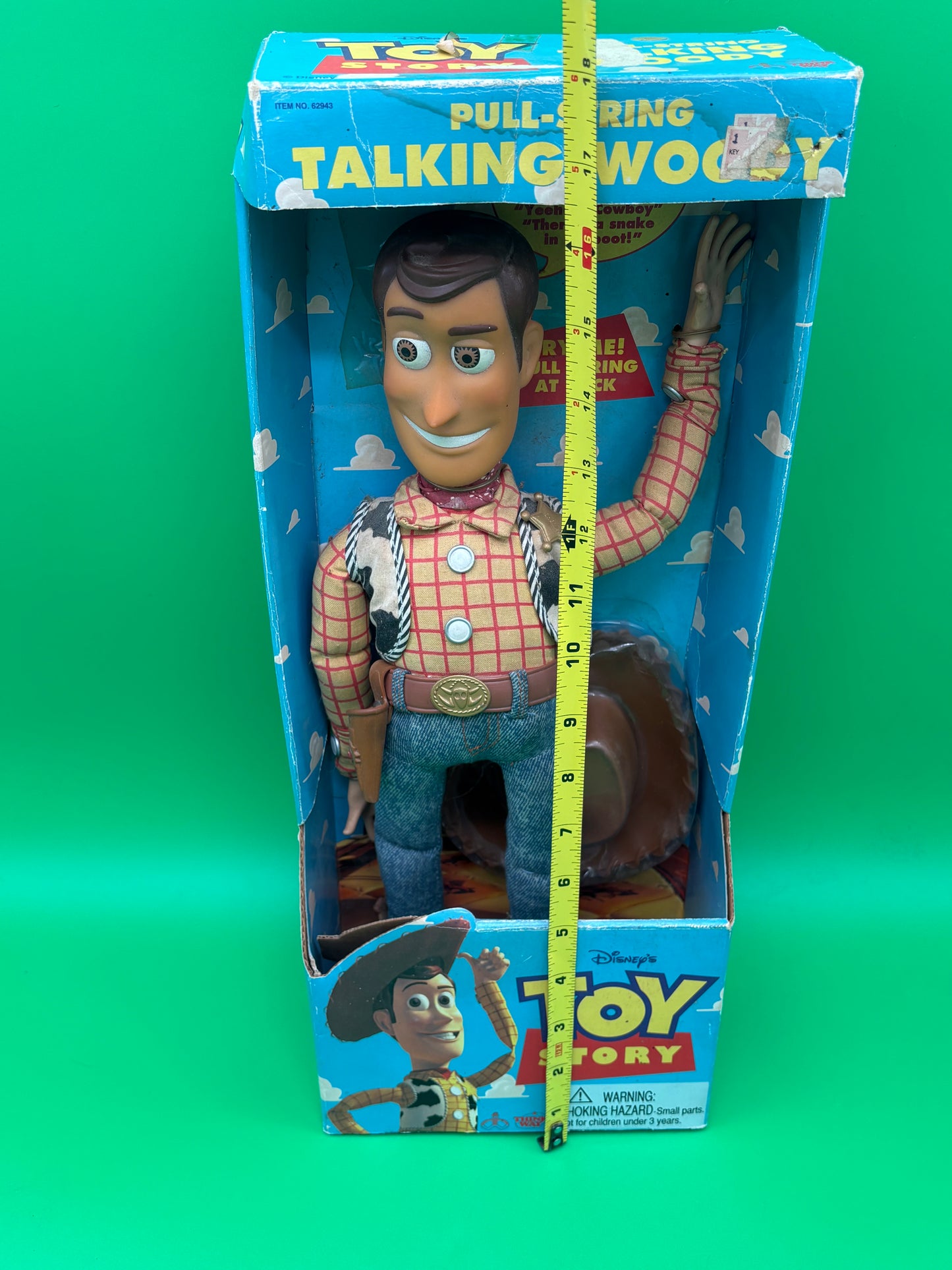 Original 1995 Thinkway Toys Pull-String Talking Woody from Disney Pixar’s Toy Story.