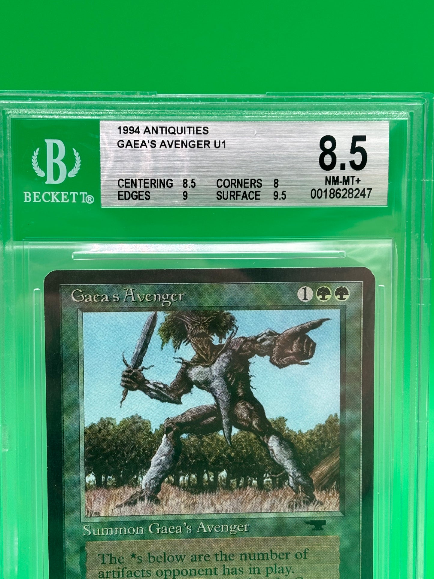 1994 Magic The Gathering Antiquities Gaea’s Avenger U1 BGS 8.5 NM-MT+ MTG