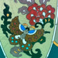 Large Antique Meiji Japanese Cloisonne Dragon Ho-o Phoenix Shield Vase 11.75”
