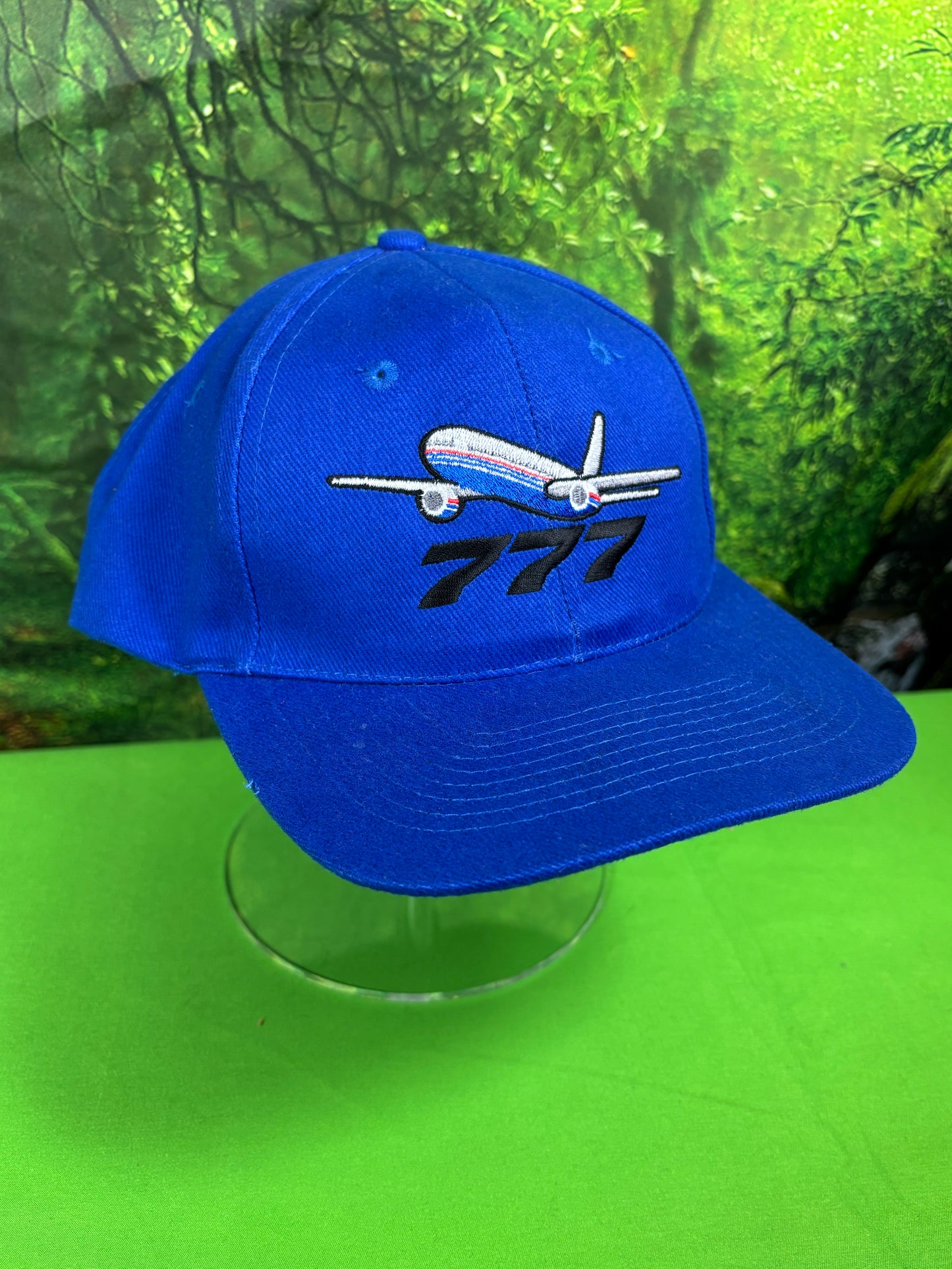 Vintage 90s Boeing 777 Embroidered Adjustable Blue Hat